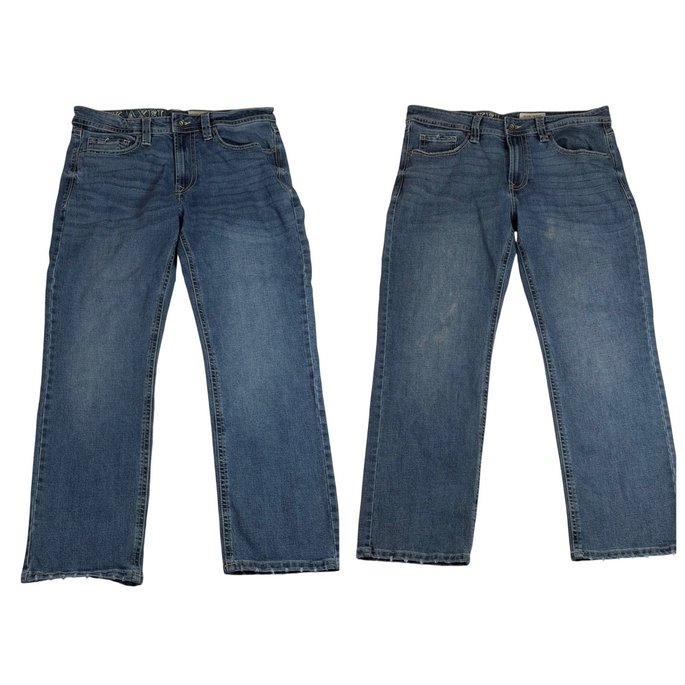 TK Axel Slim Bootcut Jeans LOT of 2 Medium Wash Embroidered Pockets W32 L30